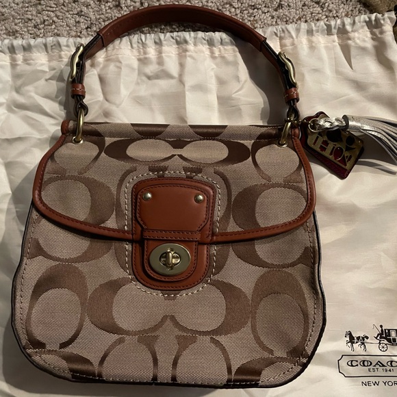 Coach Willis Brown Signature Canvas Tan Leather 65th Anniversary Crossbody Bag - Picture 2 of 12